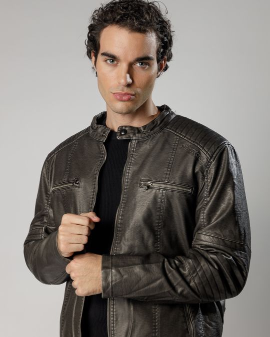 GREY MEN'S COAT 1D24FW3023KA9000