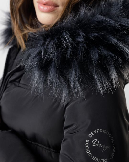 BLACK WOMEN'S WINTER COAT 2D24FW3545KA1600