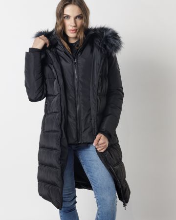 BLACK WOMEN'S WINTER COAT 2D24FW3545KA1600
