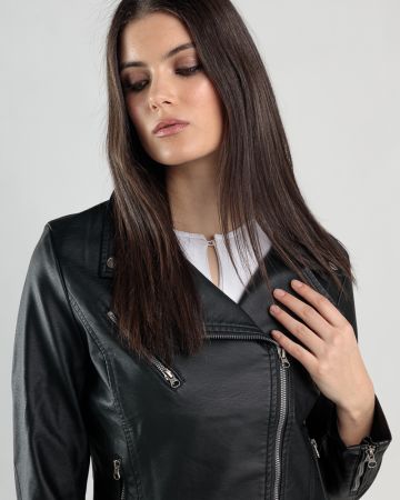 BLACK WOMEN'S TRANSITIONAL JACKET 2D25SS3512KA9000