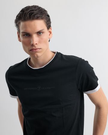 BLACK MEN'S T-SHIRT 1D25SS4055SS0105