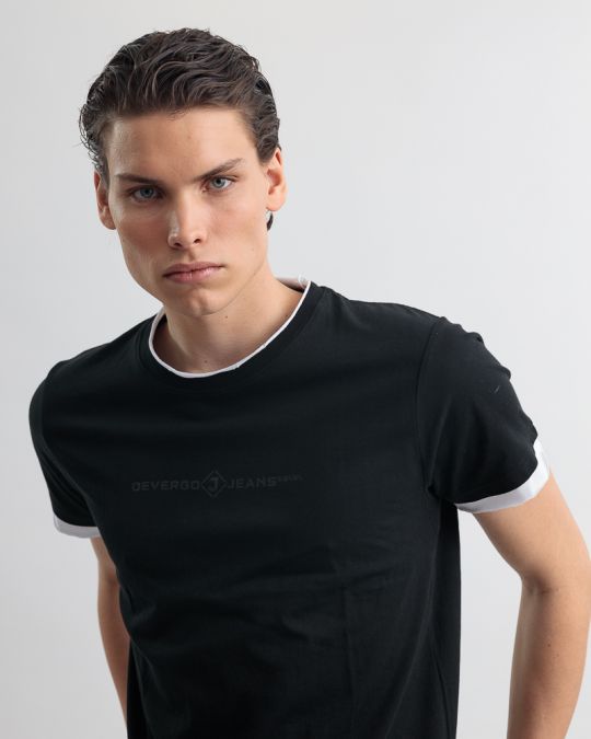 BLACK MEN'S T-SHIRT 1D25SS4055SS0105