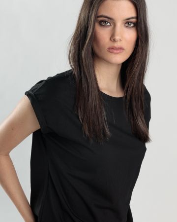 BLACK WOMEN'S TOP 2D25SS4518SL0105