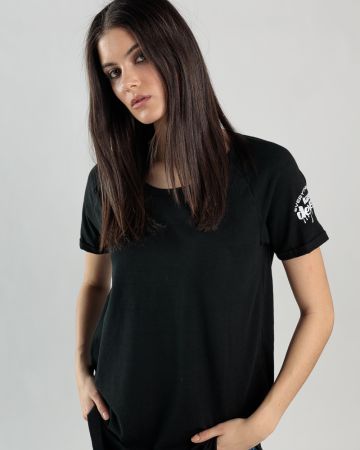 BLACK WOMEN'S T-SHIRT 2D25SS4564SS3805