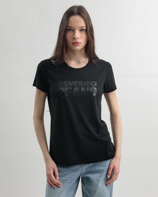 BLACK WOMEN'S T-SHIRT 2D25SS4544SS3805