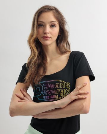 BLACK WOMEN'S T-SHIRT 2D25SS4542SS0205