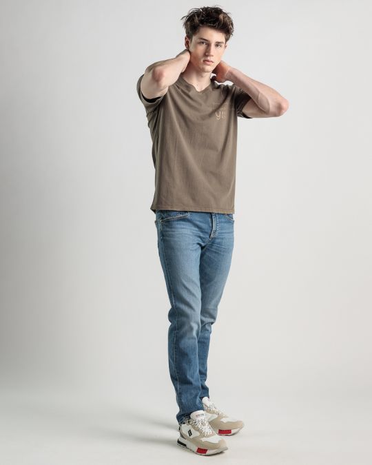 BROWN MEN'S T-SHIRT 1D25SS4036SS0106