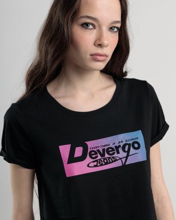 BLACK WOMEN'S T-SHIRT 2D25SS4538SS0105