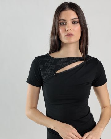 BLACK WOMEN'S T-SHIRT 2D25SS4541SS0205