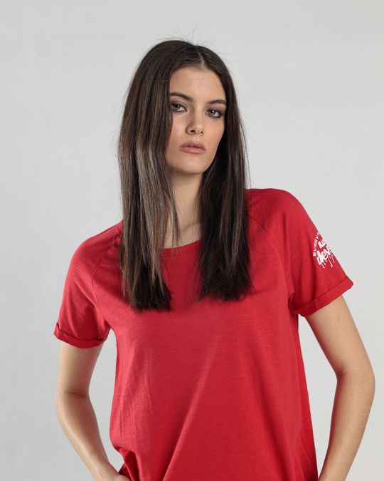 RED WOMEN'S T-SHIRT 2D25SS4564SS3805