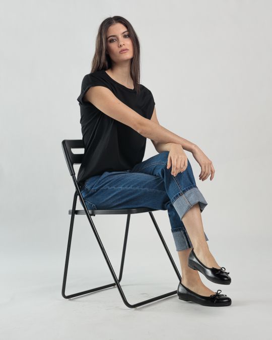 BLACK WOMEN'S TOP 2D25SS4518SL0105