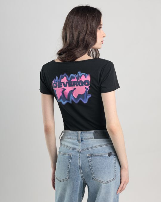 BLACK WOMEN'S T-SHIRT 2D25SS4552SS0205