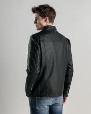 BLACK MEN'S VEGAN LEATHER JACKET