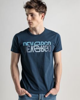 BLUE MEN'S T-SHIRT 1D25SS4049SS0105