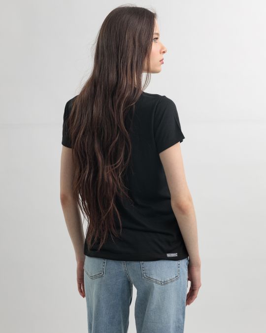 BLACK WOMEN'S T-SHIRT 2D25SS4544SS3805