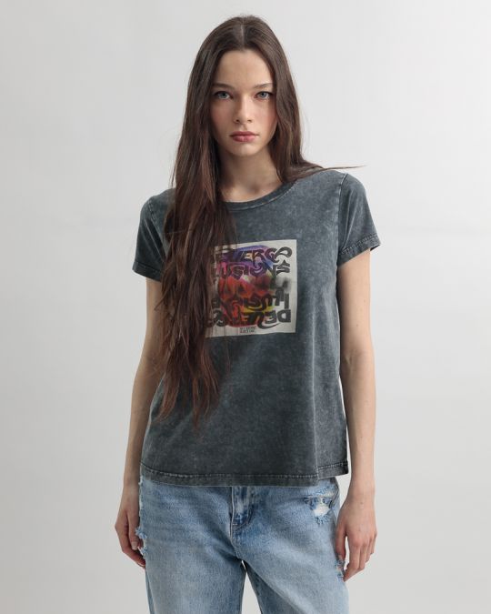 KHAKI WOMEN'S T-SHIRT 2D25SS4562SS0224