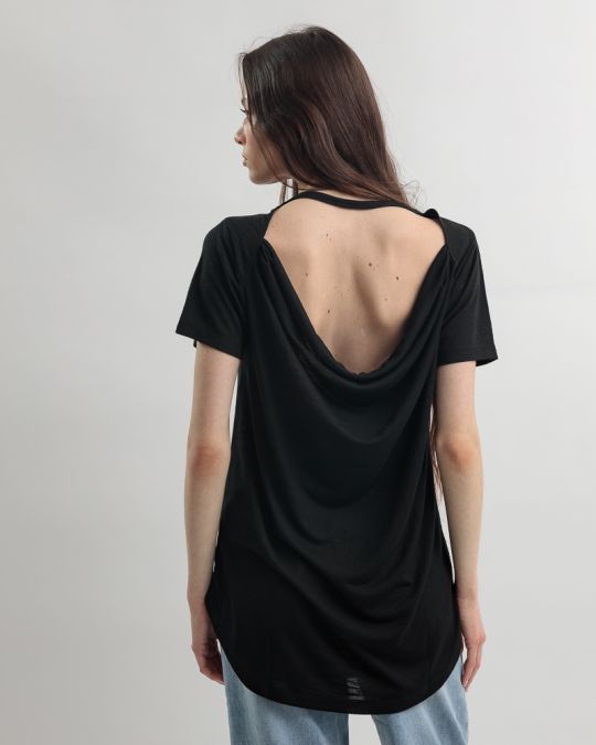 BLACK WOMEN'S T-SHIRT 2D25SS4565SS3805