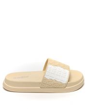 BEIGE WOMEN'S SLIDES - WAVY