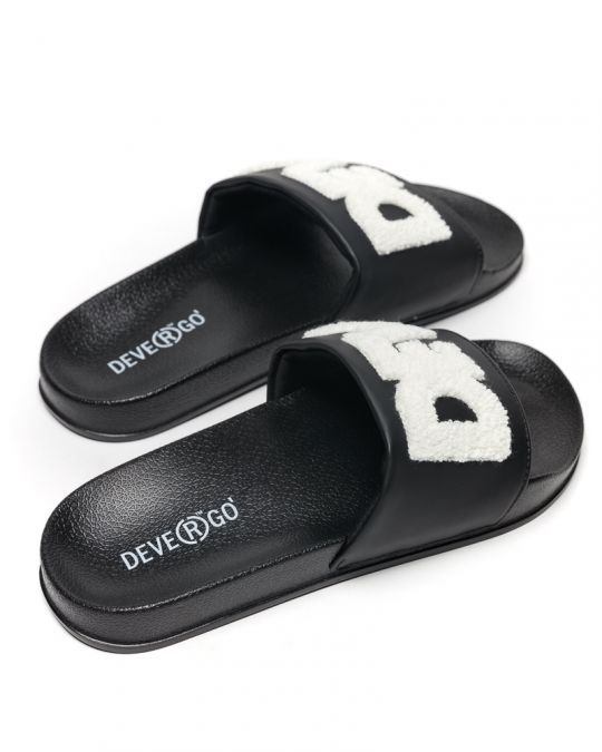 BLACK WOMEN'S SLIDES - CARAVELLA FROTTY DE25SS2508PU RE