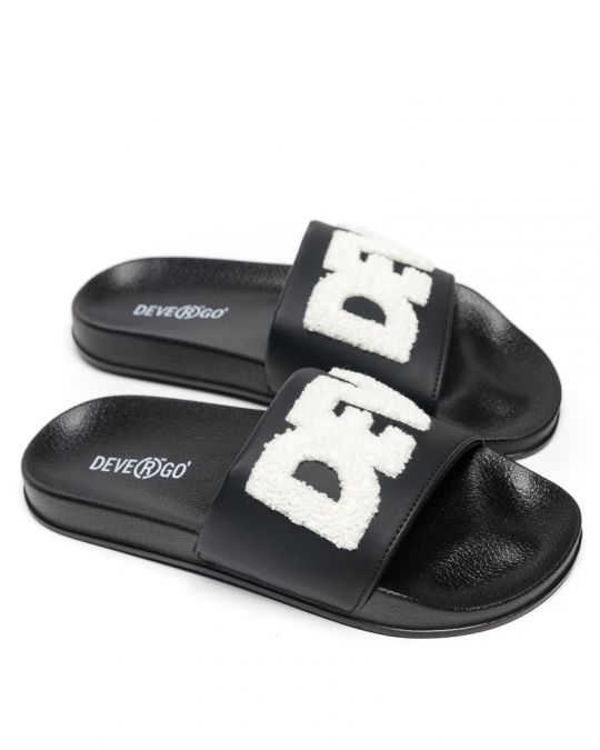 BLACK WOMEN'S SLIDES - CARAVELLA FROTTY DE25SS2508PU RE
