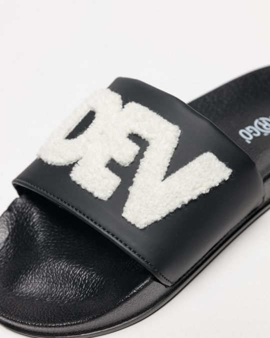 BLACK WOMEN'S SLIDES - CARAVELLA FROTTY DE25SS2508PU RE