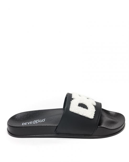 BLACK WOMEN'S SLIDES - CARAVELLA FROTTY DE25SS2508PU RE
