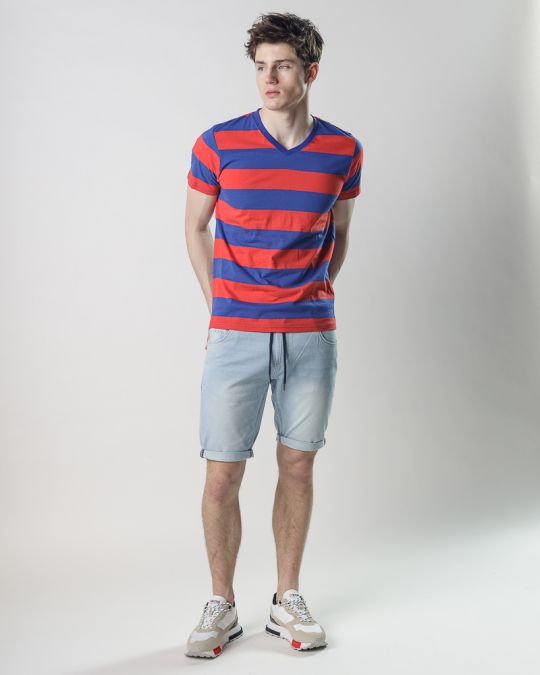 BLUE MEN'S T-SHIRT 1D25SS4061SS0105