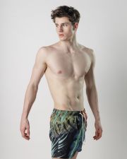 BLACK MEN'S BEACH SHORTS