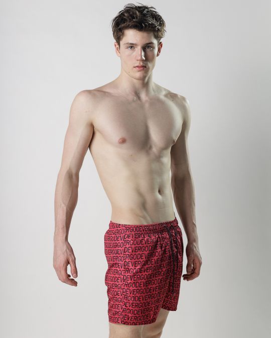 RED MEN'S BEACH SHORTS 1D25SS1057SP6000