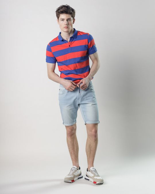 BLUE MEN'S JOGJEANS SHORTS 1D25SS1133MP7170