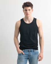 BLACK MEN'S SINGLET