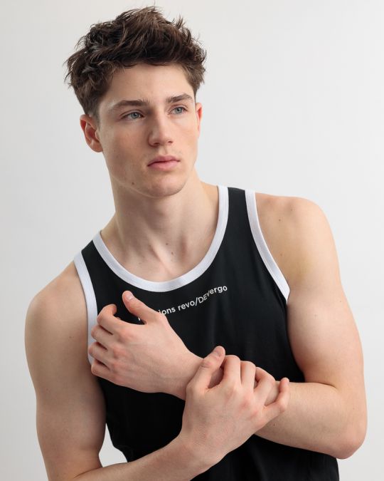 BLACK MEN'S SINGLET 1D25SS4013SL3305