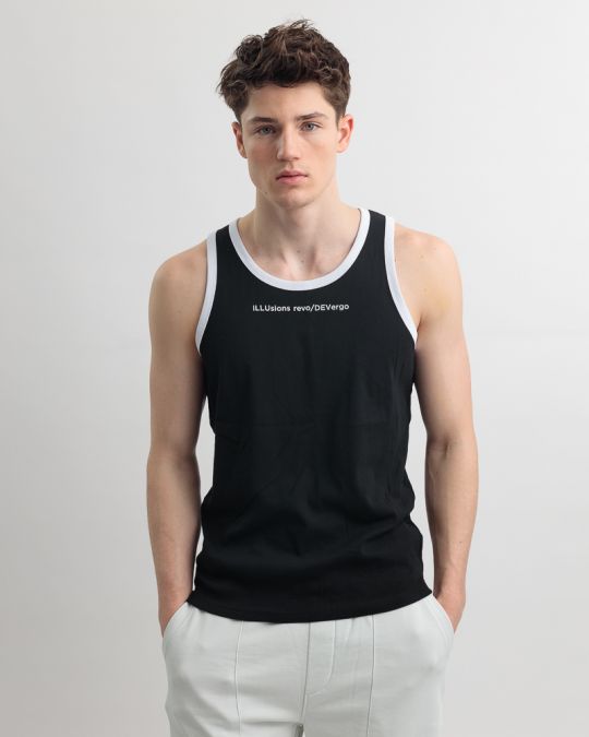 BLACK MEN'S SINGLET 1D25SS4013SL3305