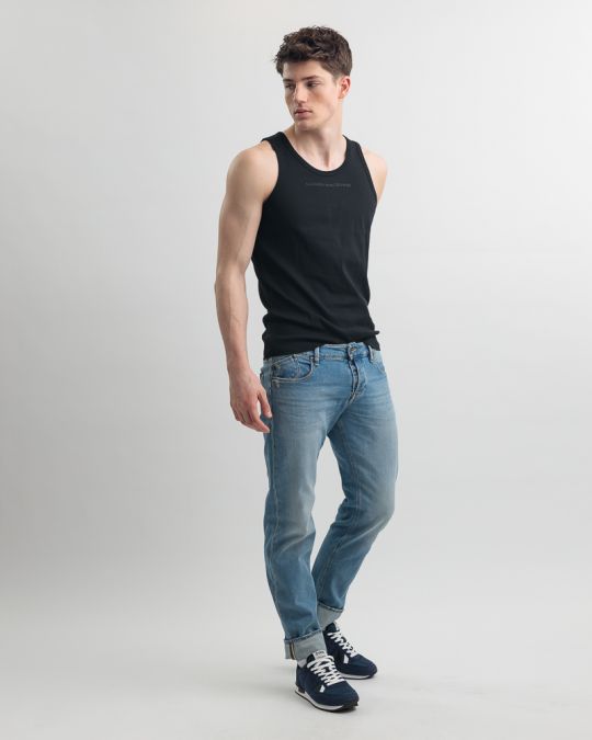 BLACK MEN'S SINGLET 1D25SS4013SL3305