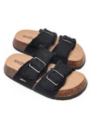 BLACK WOMEN'S SLIDES - PAULINA