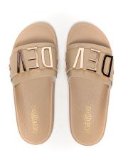 BEIGE WOMEN'S SLIDES - CARAVELLA LETTERS