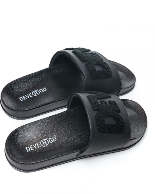 BLACK WOMEN'S SLIDES - CARAVELLA FROTTY DE25SS2508PU RE