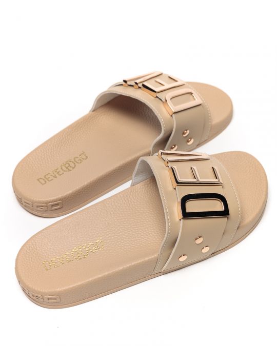 BEIGE WOMEN'S SLIDES - CARAVELLA LETTERS DE25SS2526LT SY