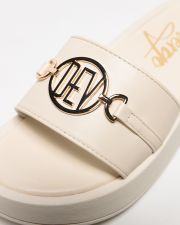 BEIGE WOMEN'S SLIDES - SHARON