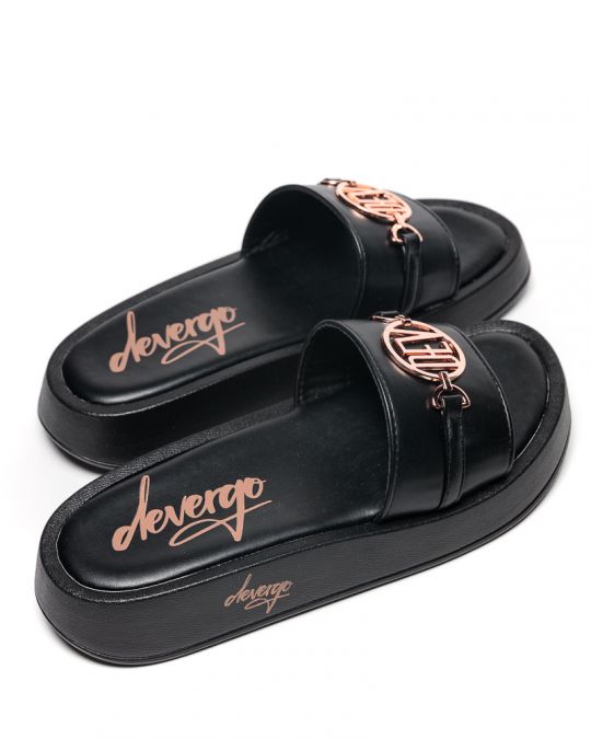 BLACK WOMEN'S SLIDES - SHARON DE25SS2521PU SY