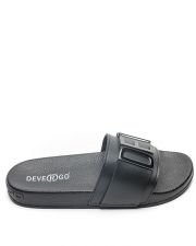 BLACK WOMEN'S SLIDES - CARAVELLA LETTERS