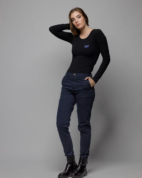 BLACK WOMEN'S LONG SLEEVE T-SHIRT 2D25FW4532LS0205