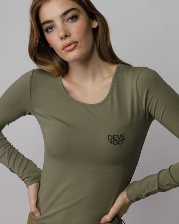 KHAKI WOMEN'S LONG SLEEVE T-SHIRT 2D25FW4532LS0205