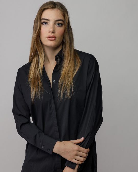 BLACK WOMEN'S LOOSE SHIRT 2D25FW5500LS1305