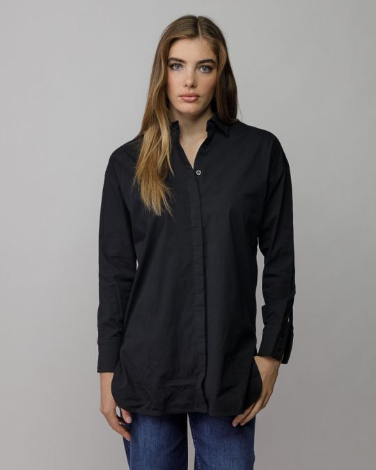 BLACK WOMEN'S LOOSE SHIRT 2D25FW5500LS1305