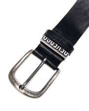 BLACK MEN'S LEATHER BELT