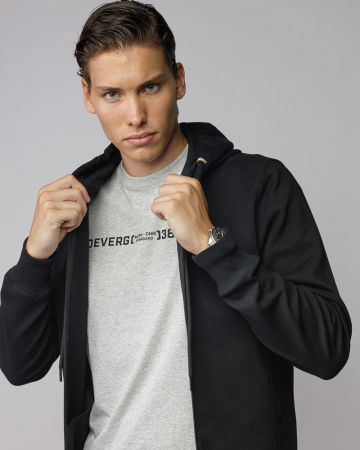 BLACK MEN'S ZIP SWEATER 1D25FW4088KA0701