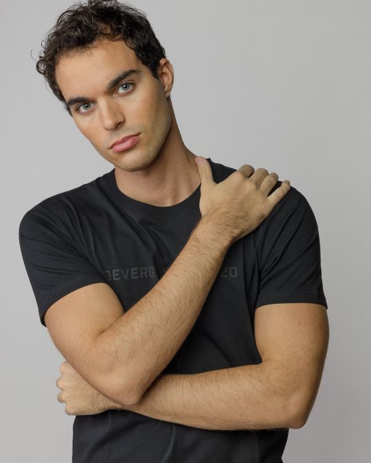 BLACK MEN'S SHORT SLEEVE T-SHIRT 1D25FW4049SS0105