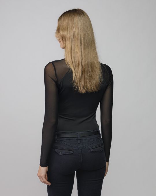 BLACK WOMEN'S LONG SLEEVE BODYSUIT 2D25FW4545BD0205