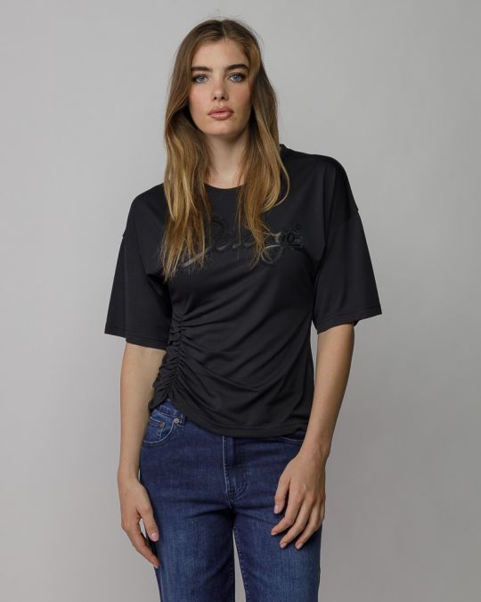 BLACK WOMEN'S SHORT SLEEVE T-SHIRT 2D25FW4510SS0105